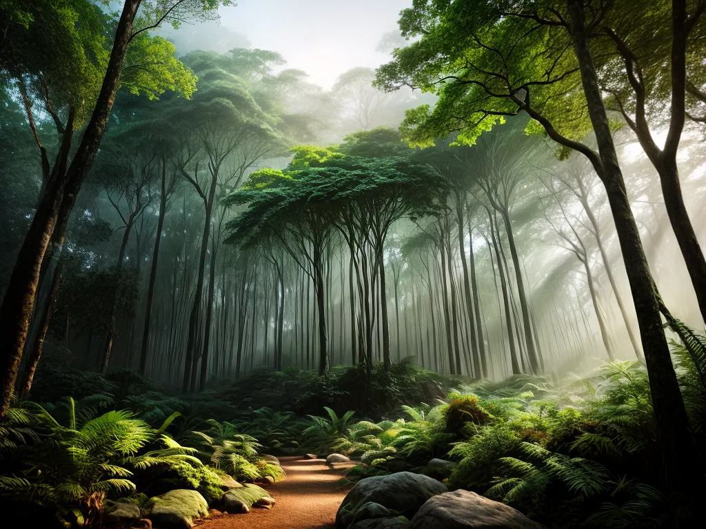 Fotos floresta verde majestosa folhagem densa