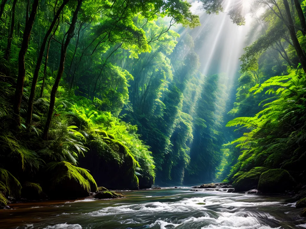 Fotos floresta verde rio cristal