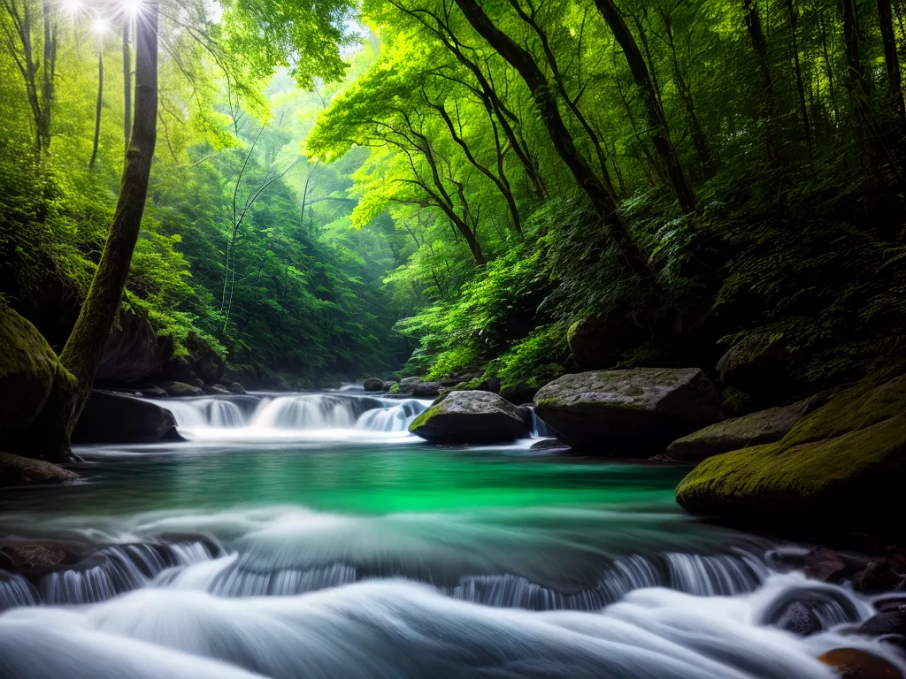 Fotos floresta verde rio cristalino natureza
