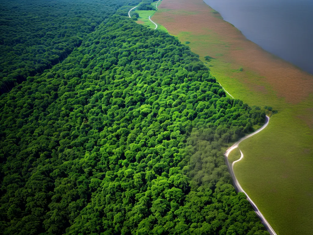 Fotos floresta verde vs desmatamento
