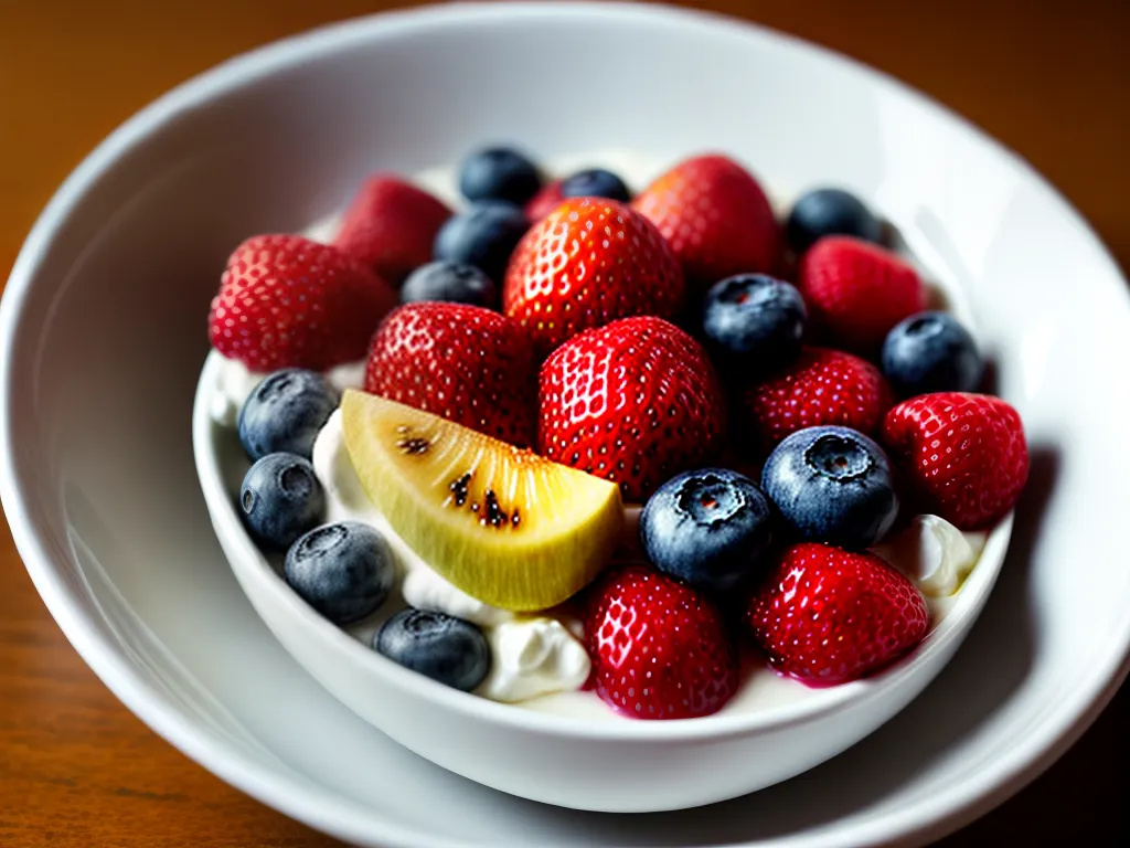 Fotos iogurte frutas coloridas