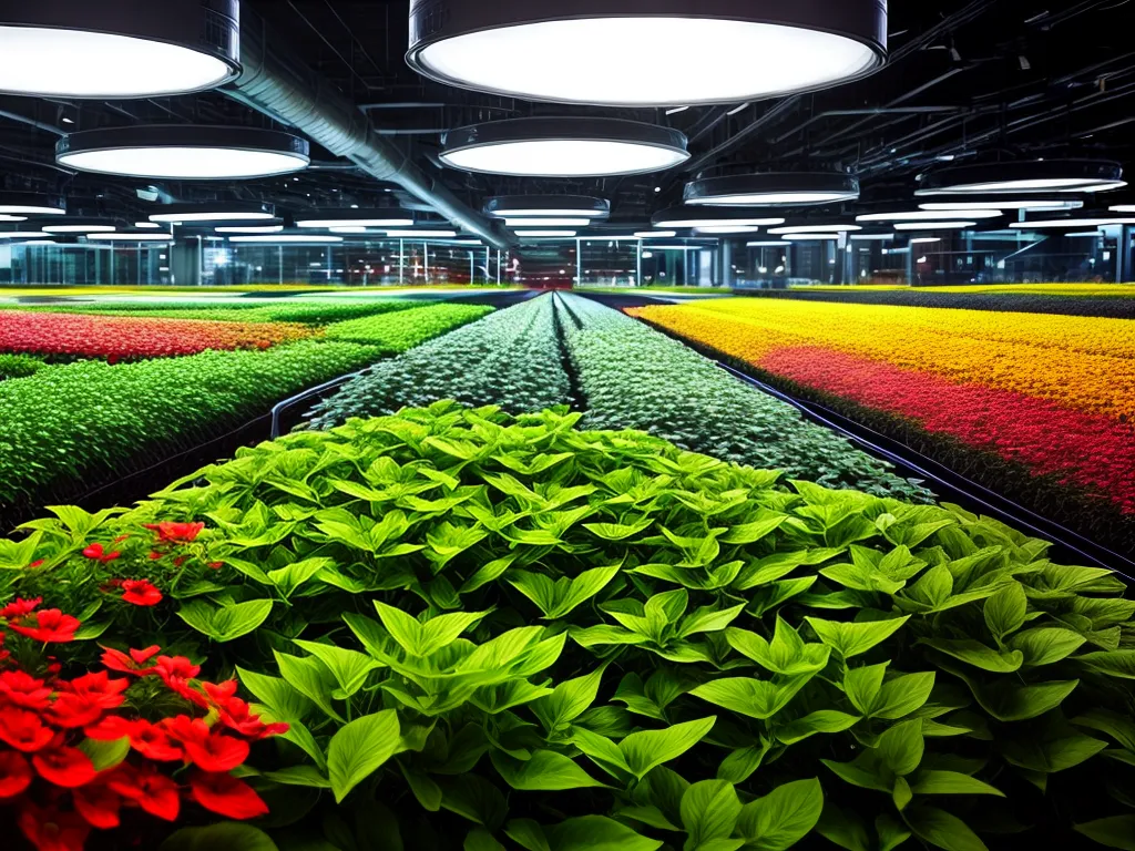 Fotos jardim hidroponico futurista iluminado