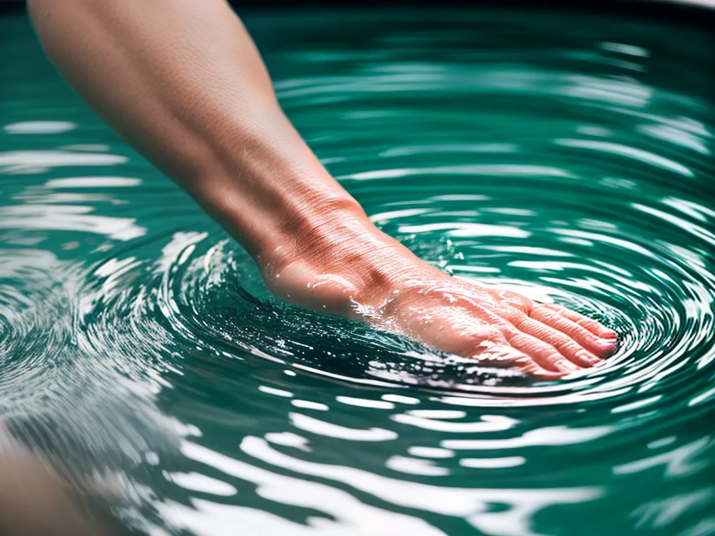 Fotos mao quebra superficie piscina terapeutica