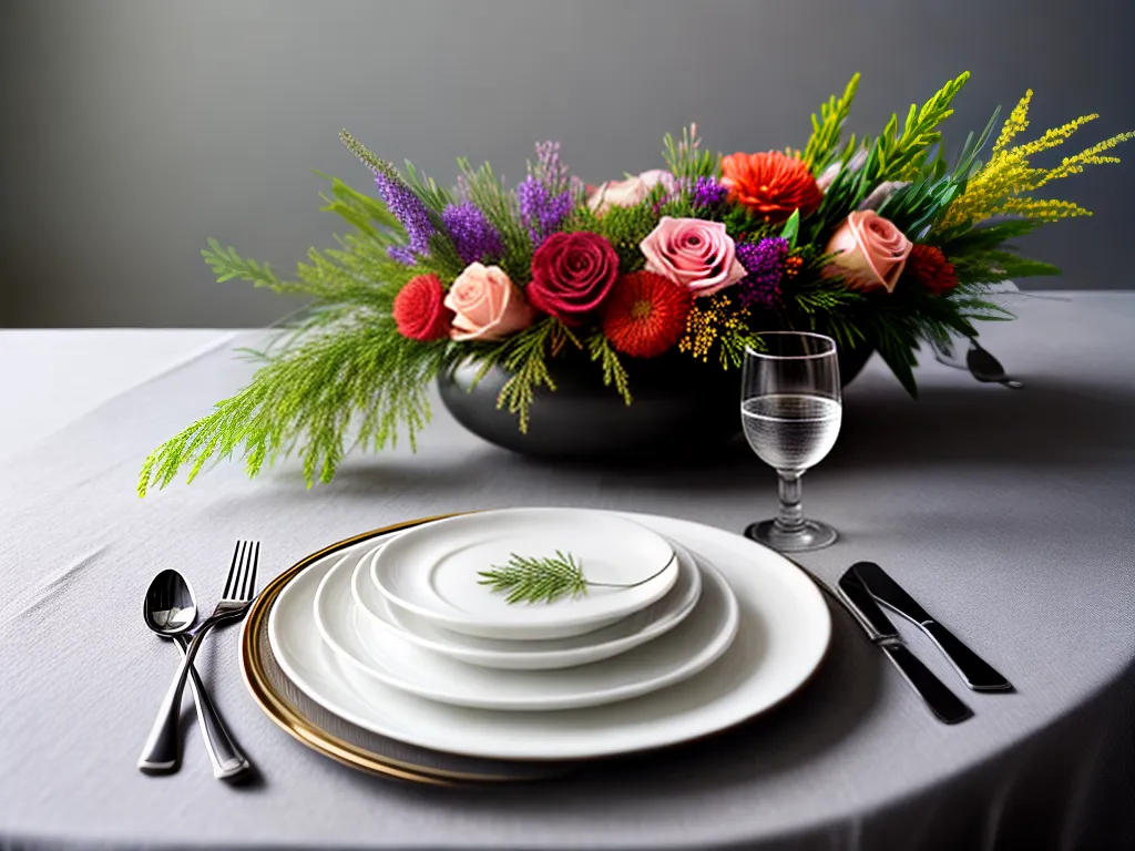 Fotos mesa jantar elegante arranjo flores