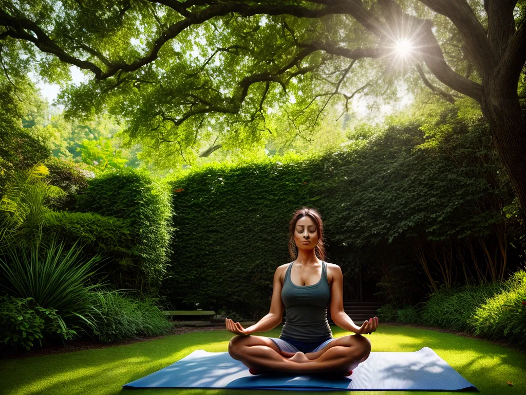 Fotos mulher meditando jardim paz