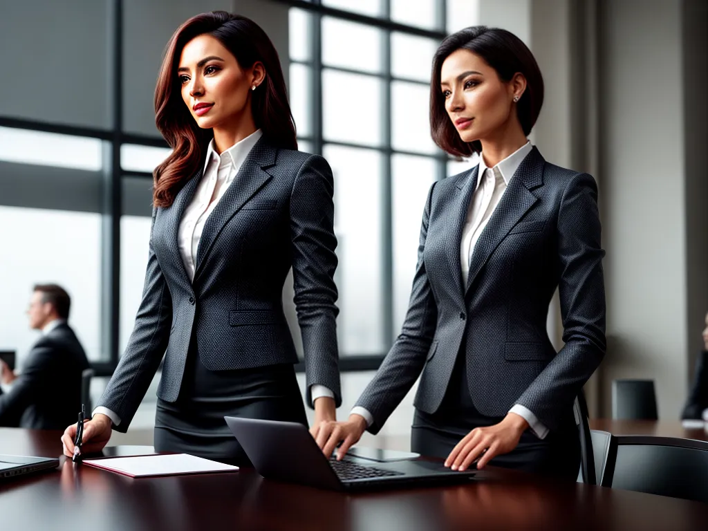 Fotos mulher negocios multitarefa confiante