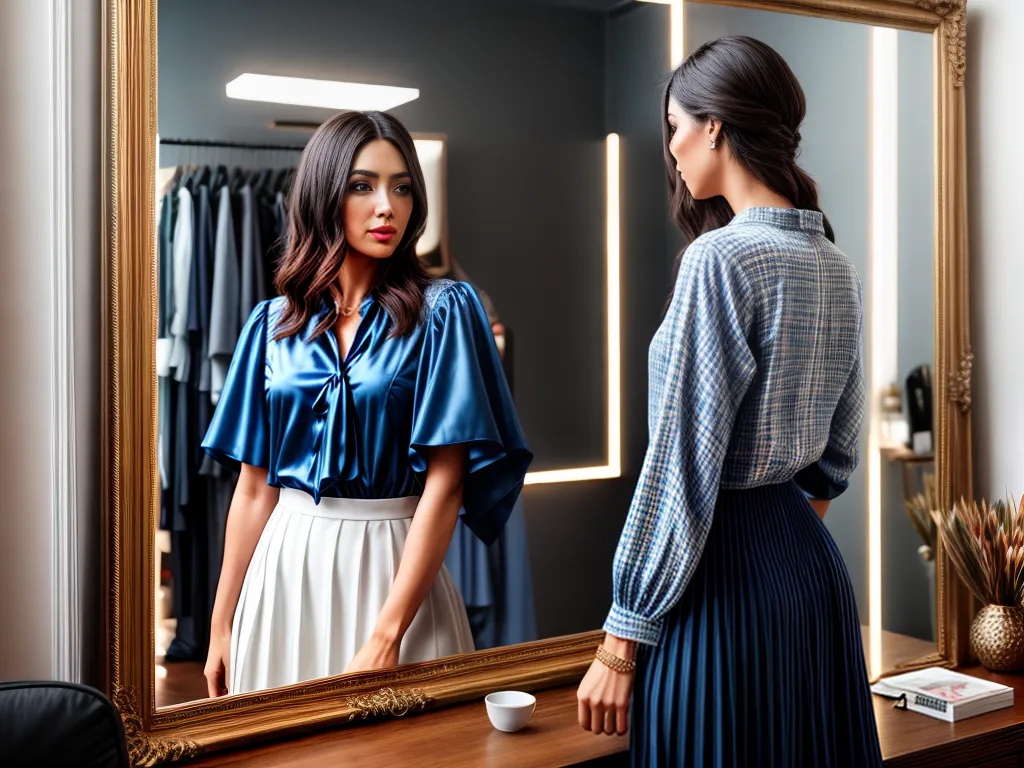 Fotos mulher profissional espelho roupas