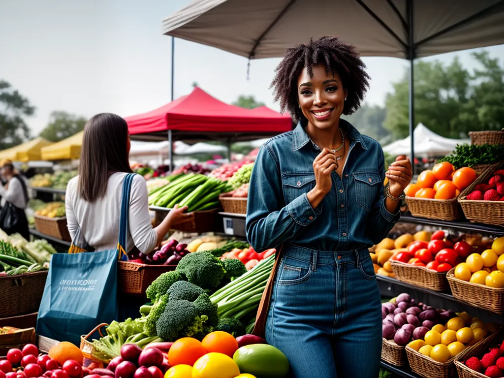 Fotos mulher sustentabilidade sorriso frutas legumes