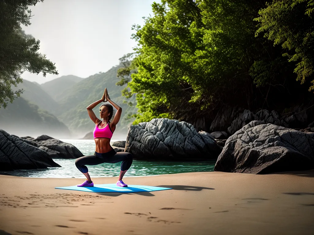 Fotos mulher yoga praia natureza