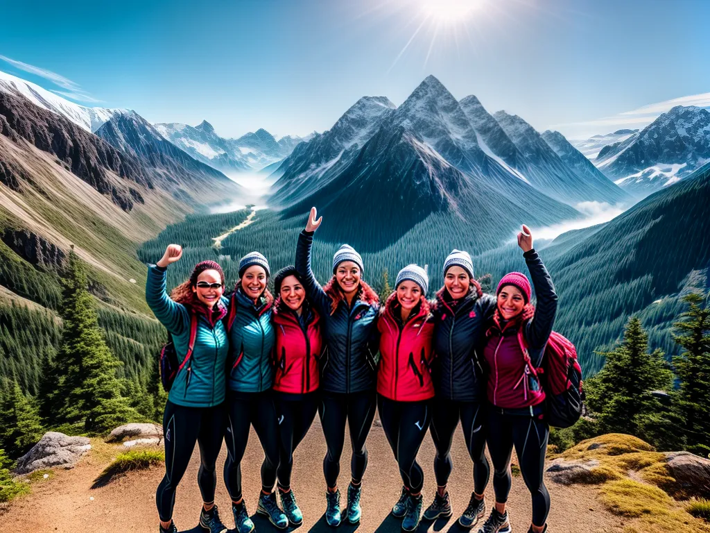 Fotos mulheres aventureiras pico montanha