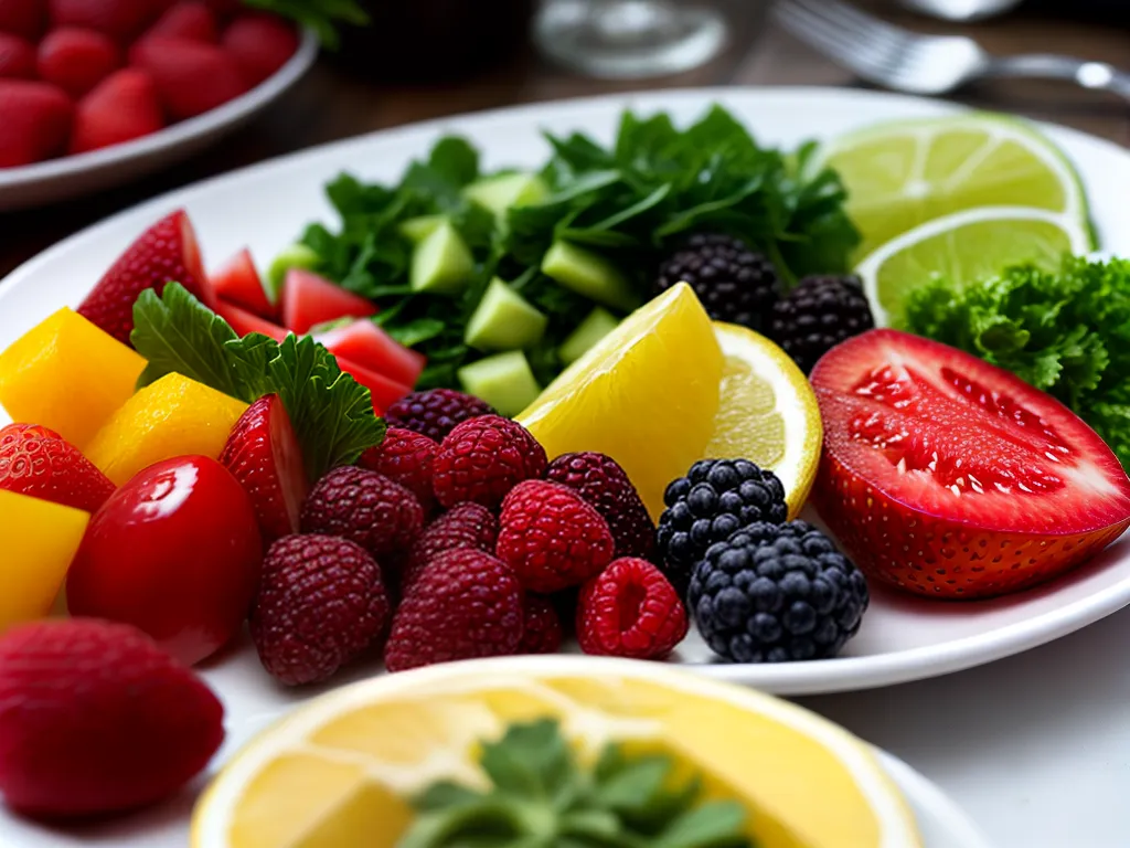 Fotos prato colorido frutas legumes nutricao
