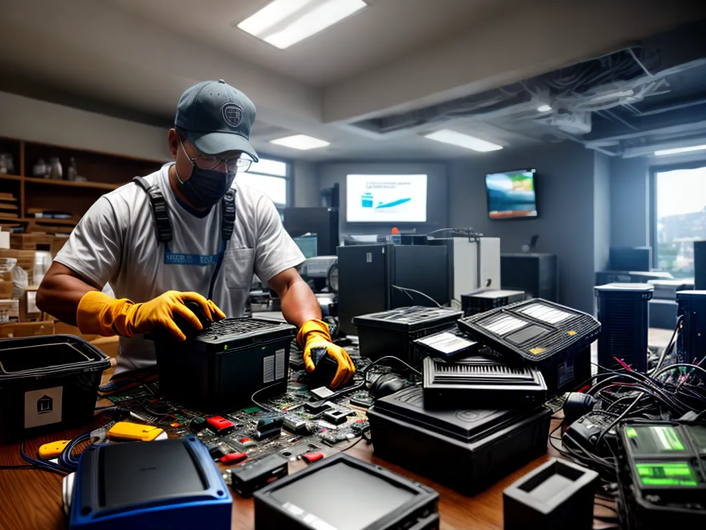 Fotos reciclagem responsavel desmontagem computador