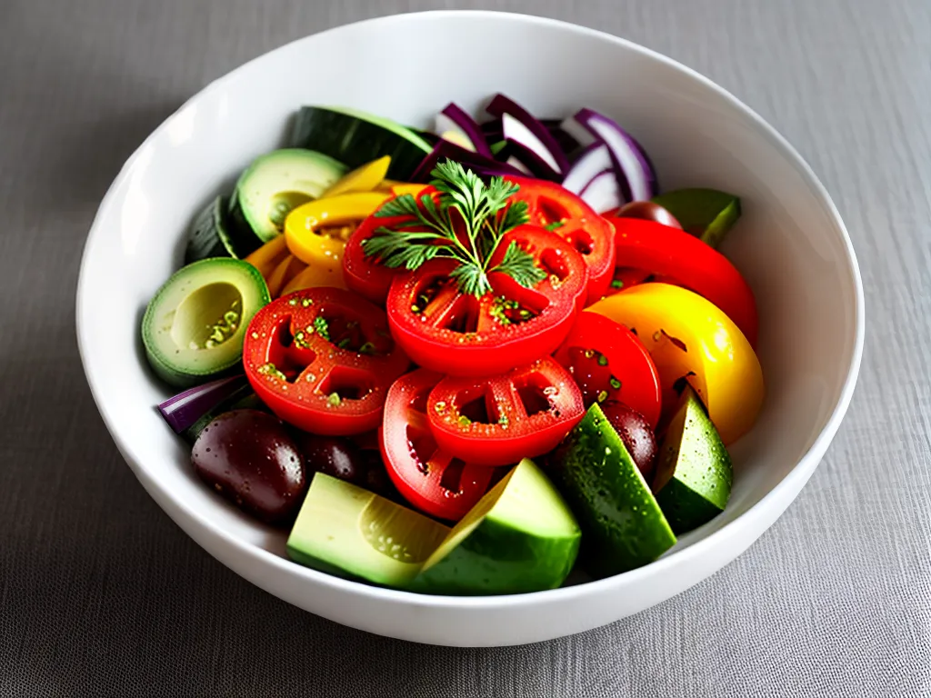 Fotos salada colorida vegetais vibrantes