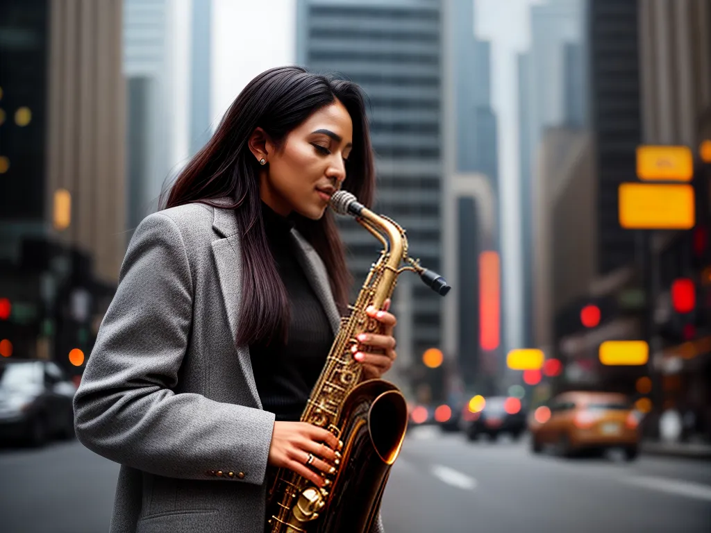 Fotos saxofonista cidade musica emocao