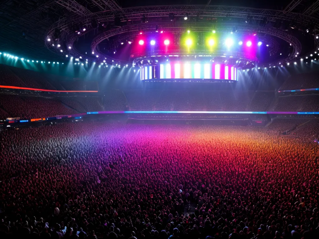 Fotos show concerto luzes vibrantes multidao