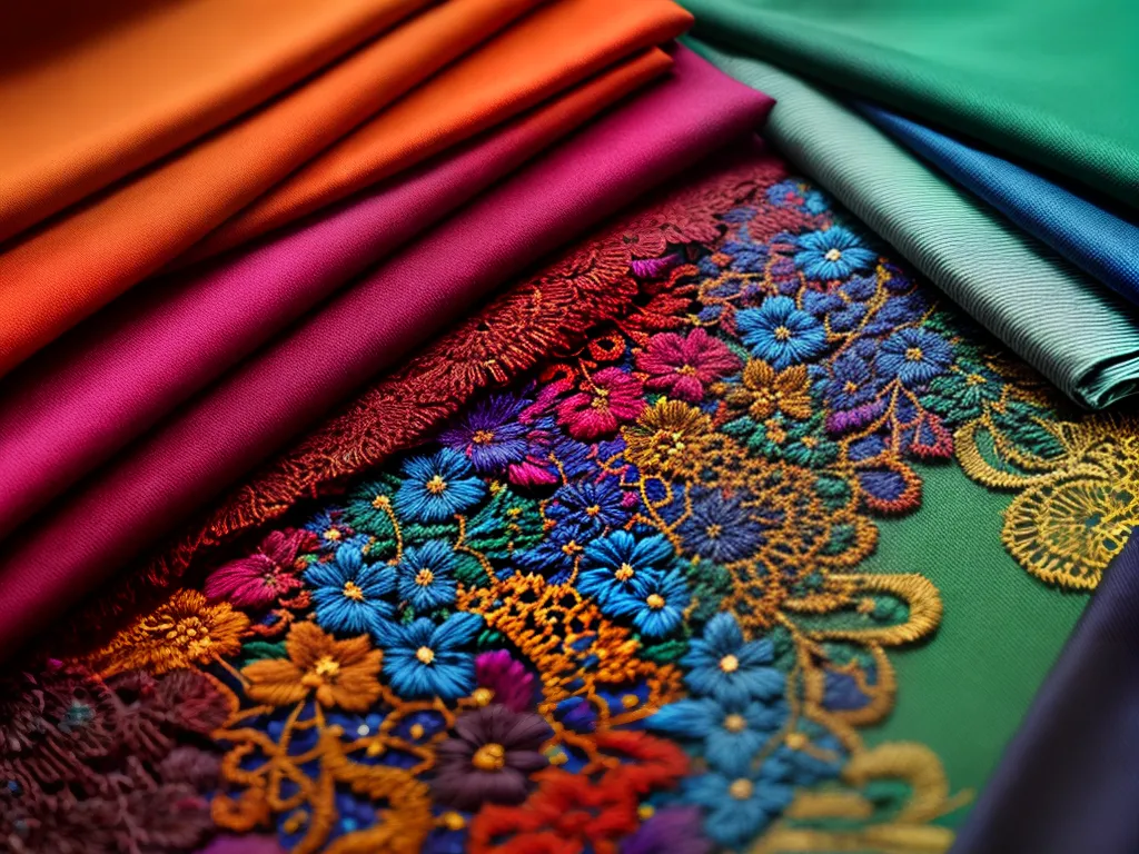 Fotos tecidos coloridos joias bordado