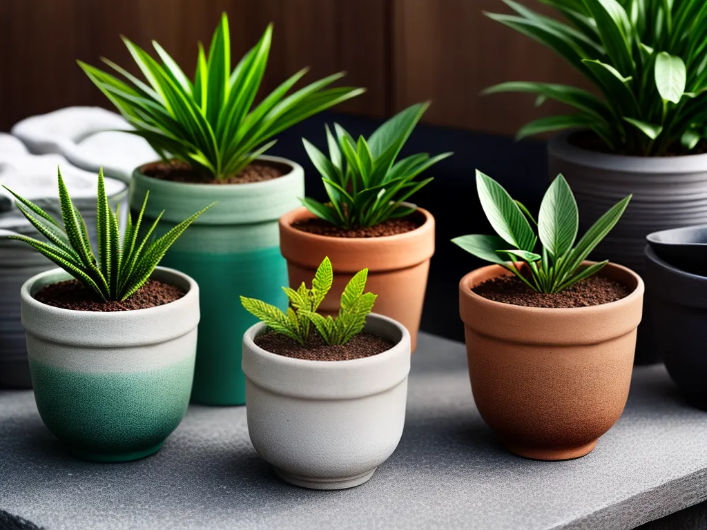 Fotos vasos argila variedade plantas verdes
