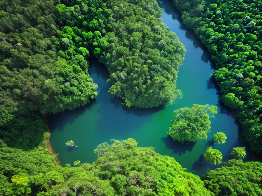 Fotos vista aerea floresta tropical biodiversidade