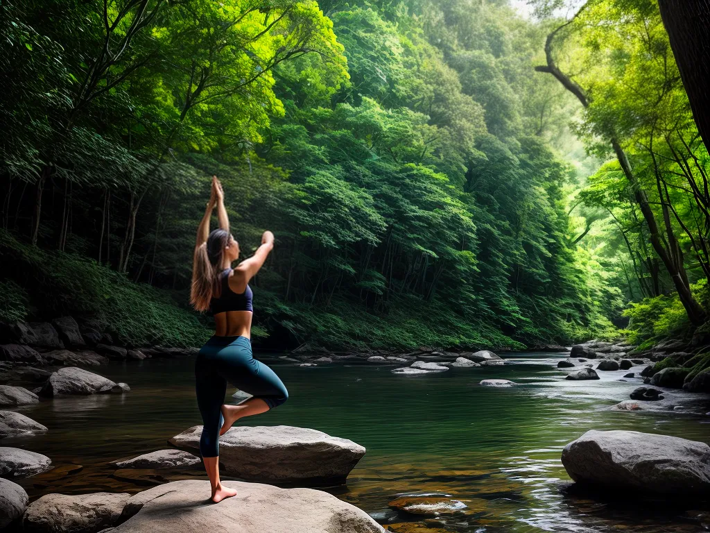 Fotos yoga natureza serenidade estiramento