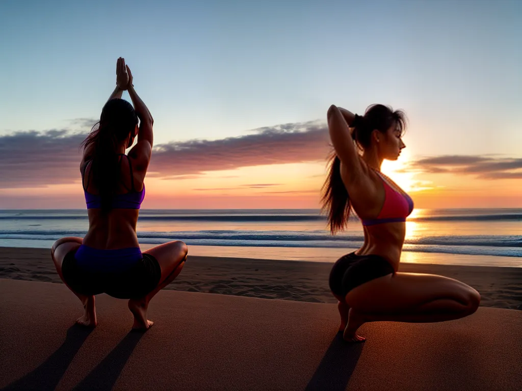Fotos yoga praia amanhecer serenidade 1