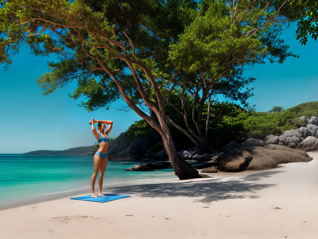 Fotos yoga praia equilibrio natureza